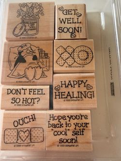 Stampin' Up Get Well Rubber Stamp Set of 8