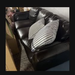 Leather Couch Black 