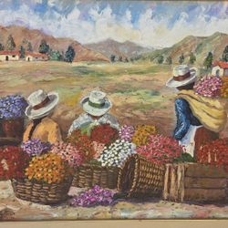 Peruvian Art Canvas  31" x 27"