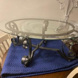 3 Glass Top Tables (2 End/1 Coffee Table)