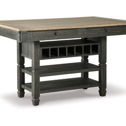 Tyler Creek Counter Height Dining Table with Wine Storage Rack