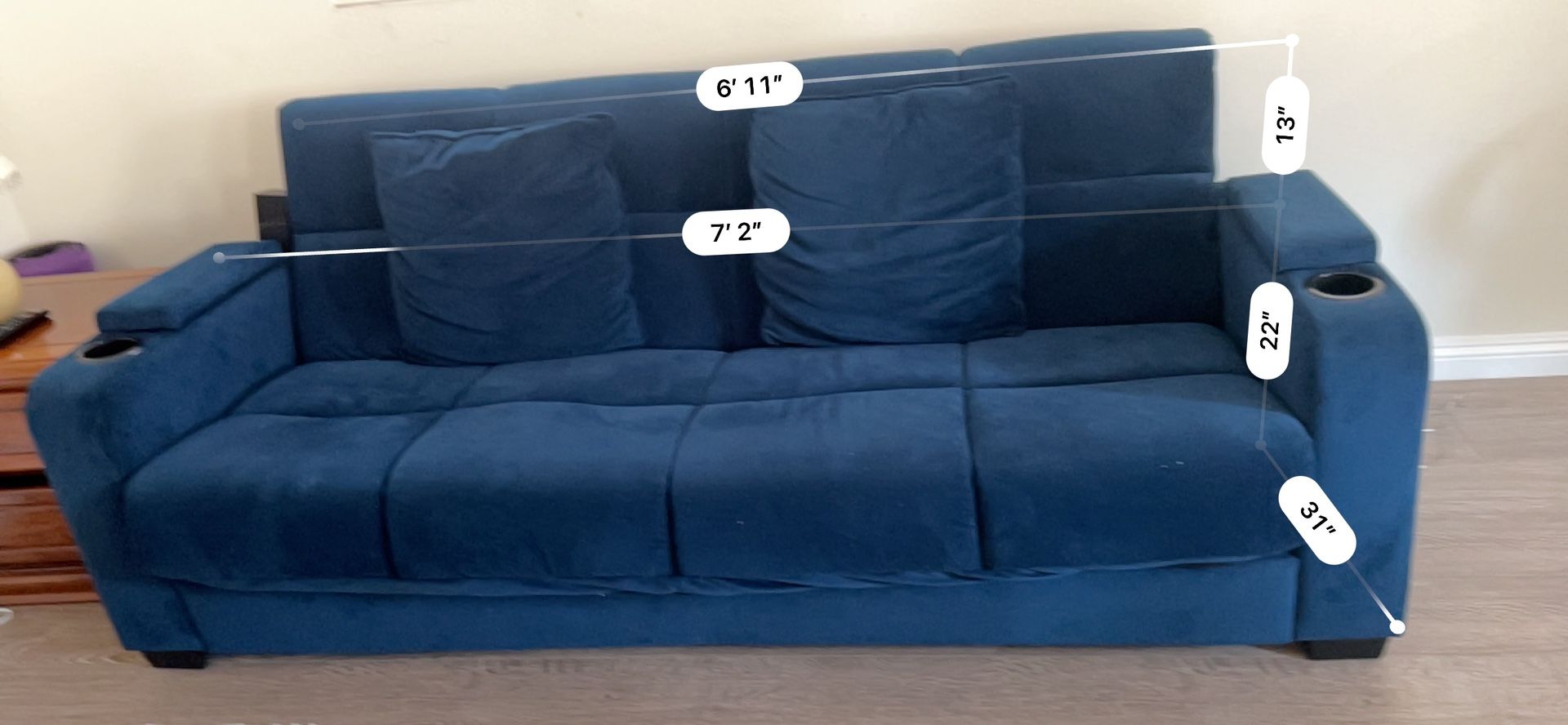 Sectional Sofa Couch 87 Inch