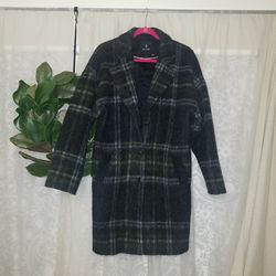 Julie Brandt Women's Julie Brandt Coco Fully Lined Tartan Plaid Wool Blend Coat X