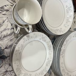 Fine China Platinum Rose Set