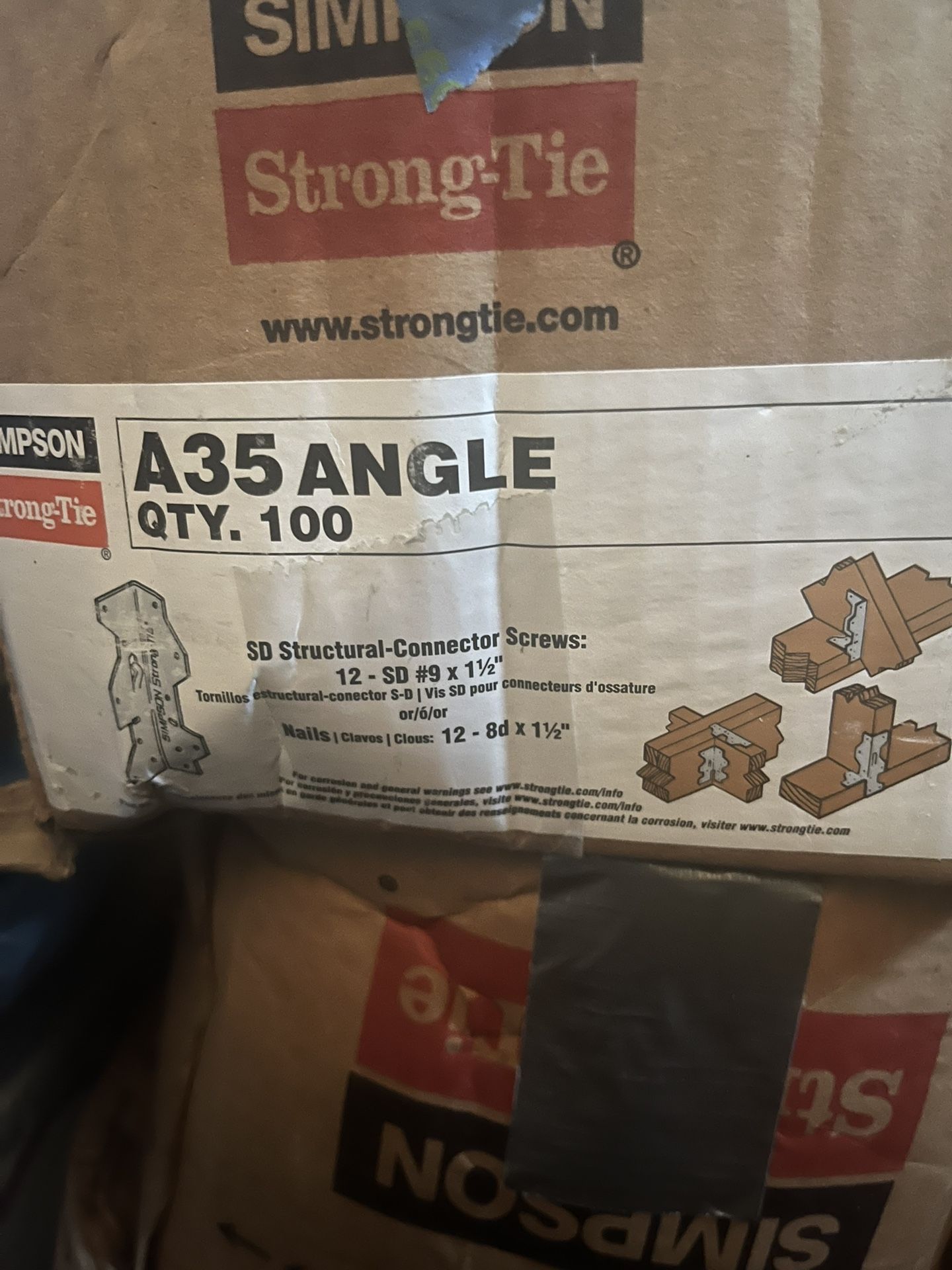 9 X1 1/2 …Sd Conector Screws …4 Boxes $10 Each