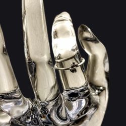 925 Sterling Silver Cross Heart Ring 