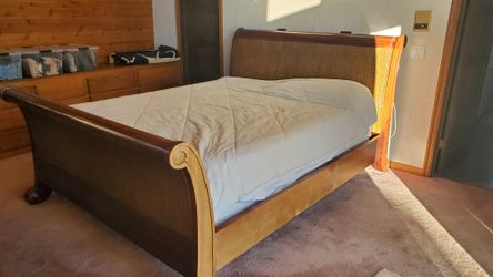 Solid Teak King Sleigh Bed Frame