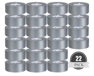 22 Pack Silver Duct Tape Bulk, 2 inch X 660 Yards, Heavy Duty Waterproof, Strong No Residue All-Weather Duct Tape, Tear by Hand, Multi-Use for Indoor 