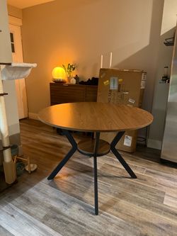 Round Wood Dining Table ONLY (OBO)