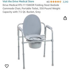 Drive medical Folding Steel Bedside Commode Chair (brand New In Box)