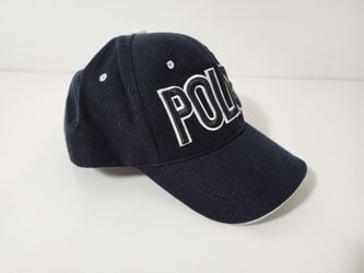 Police Law Enforcement Baseball Hat Cap Black and White, Embroidered
