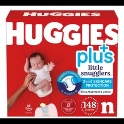 Huggies Plus Diapers Size Newborn (148 ct)