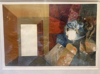Àlvar Suñol (b. 1935) "L'Inspiration" Rare Signed and Framed Lithograph Print