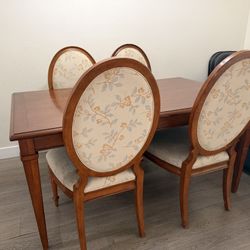 Wooden Dining Table with 4 Chairs 