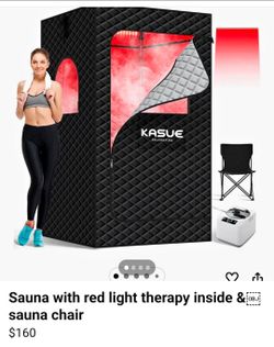 Sauna tent with chair and red light
