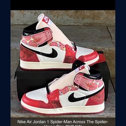 Nike Air Jordan 1 Spider-Man Across The Spider-Verse Size 7Y/8.5W Deadstock