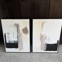 Black Abstract by Jennifer Parker Canvas Wall Art 2 Piece