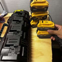 5 Batteries And One Of The Off Brand Dewaltchargers 