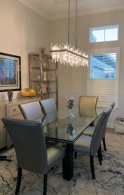 Beautiful Contemporary Italian Glass Dining Set – $6,500 Complete
