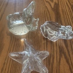Glass Figurines And Purple Vase Small