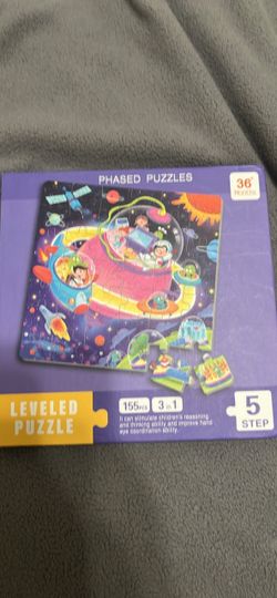 Leveled puzzles. 3 puzzles in 1. Magnetic