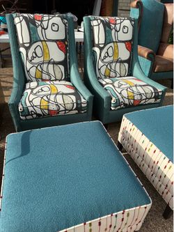 Designer Chairs w Ottomans