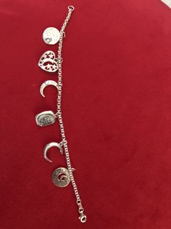 Sterling silver I love you to the moon and back charm bracelet