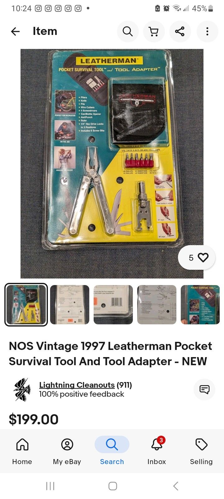 Leatherman Pocket Survival Tool And Tool Adapter Kit Sealed In Box