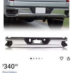 Rear Bumper Assembly Fits for 2019-2024 Chevy Chevrolet Silverado GMC Sierra 1500 Chrome Back Bumper w/o Sensor Holes