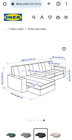 Kivik 2024 sectional dimensions