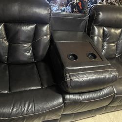 Dual Reclining Leather Couch 