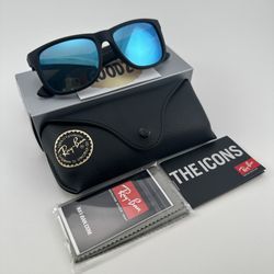 Black Frame Ray-Ban Justin Classic RB4165 622/55 Blue Polarized Lens Sunglasses