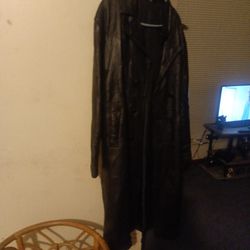 Men's Leather Trench Coat 