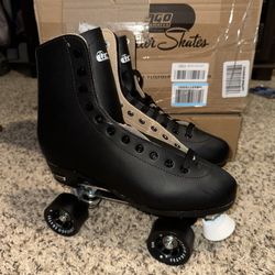 NWT Chicago 805 Deluxe Roller Skates Mens 11 Leather Black Wheels Rink Skates  