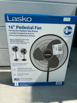 Lasko 16" Oscillating Pedestal Fan with Adjustable Height