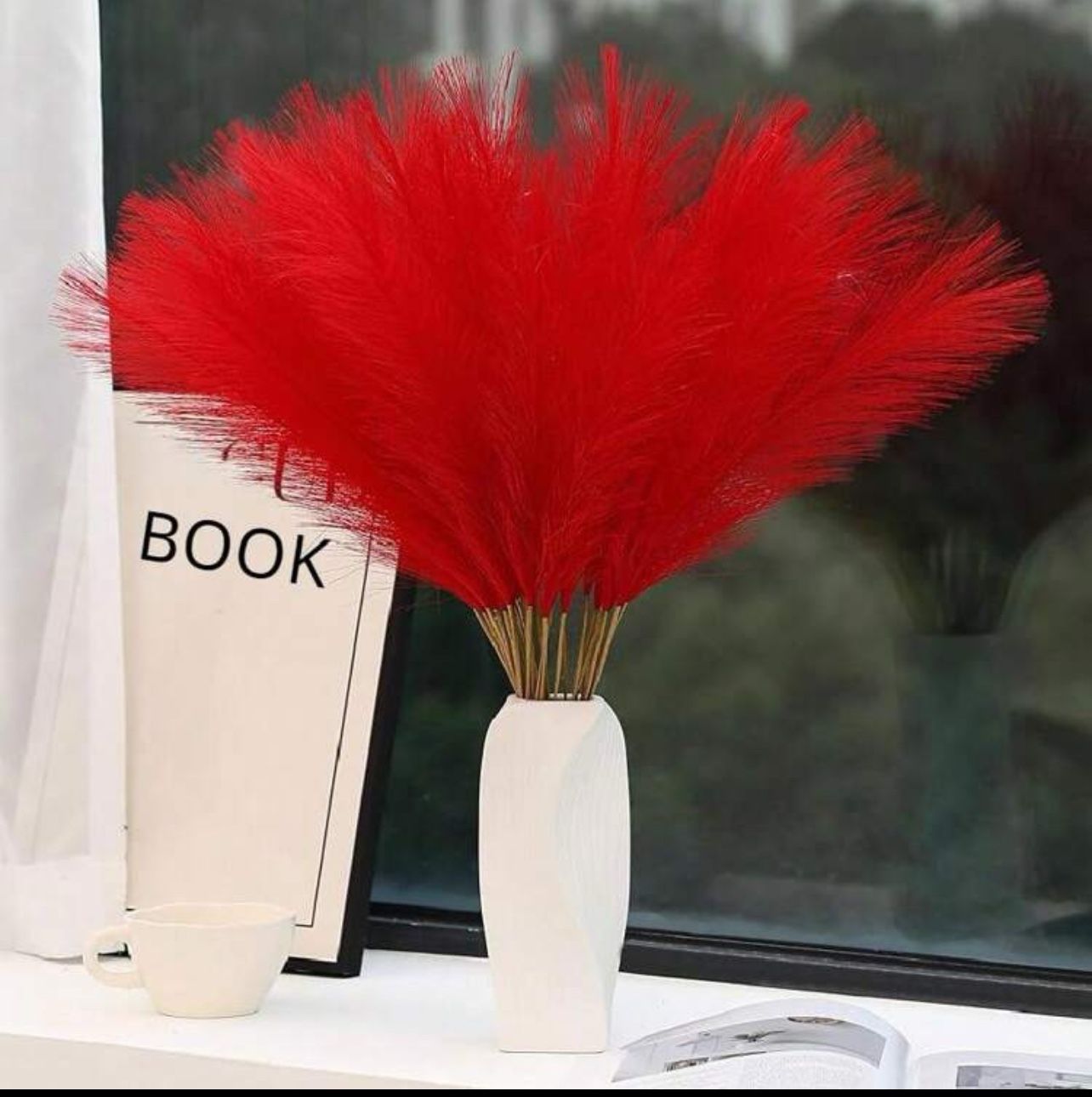 10pcs Pampas Grass Decoration, Artificial Short Pampas Grass Ornament, Faux Pampas Grass Flower For Vase Filling, Wedding Flower Arrangement, Party & 