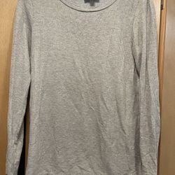 Loft Outlet Grey & Gold Long Sleeve Shirt 100% Cotton XS