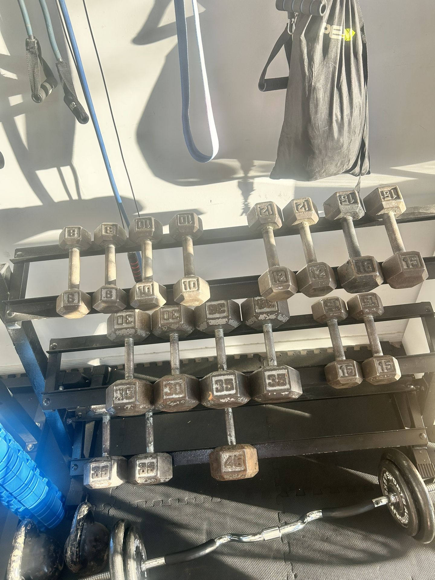 Dumbbells and Weight Rack 