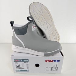 Xtratuf ADSM100 Boots Mens Size 12 Gray 6" ADB Sport Waterproof Rubber Ankle