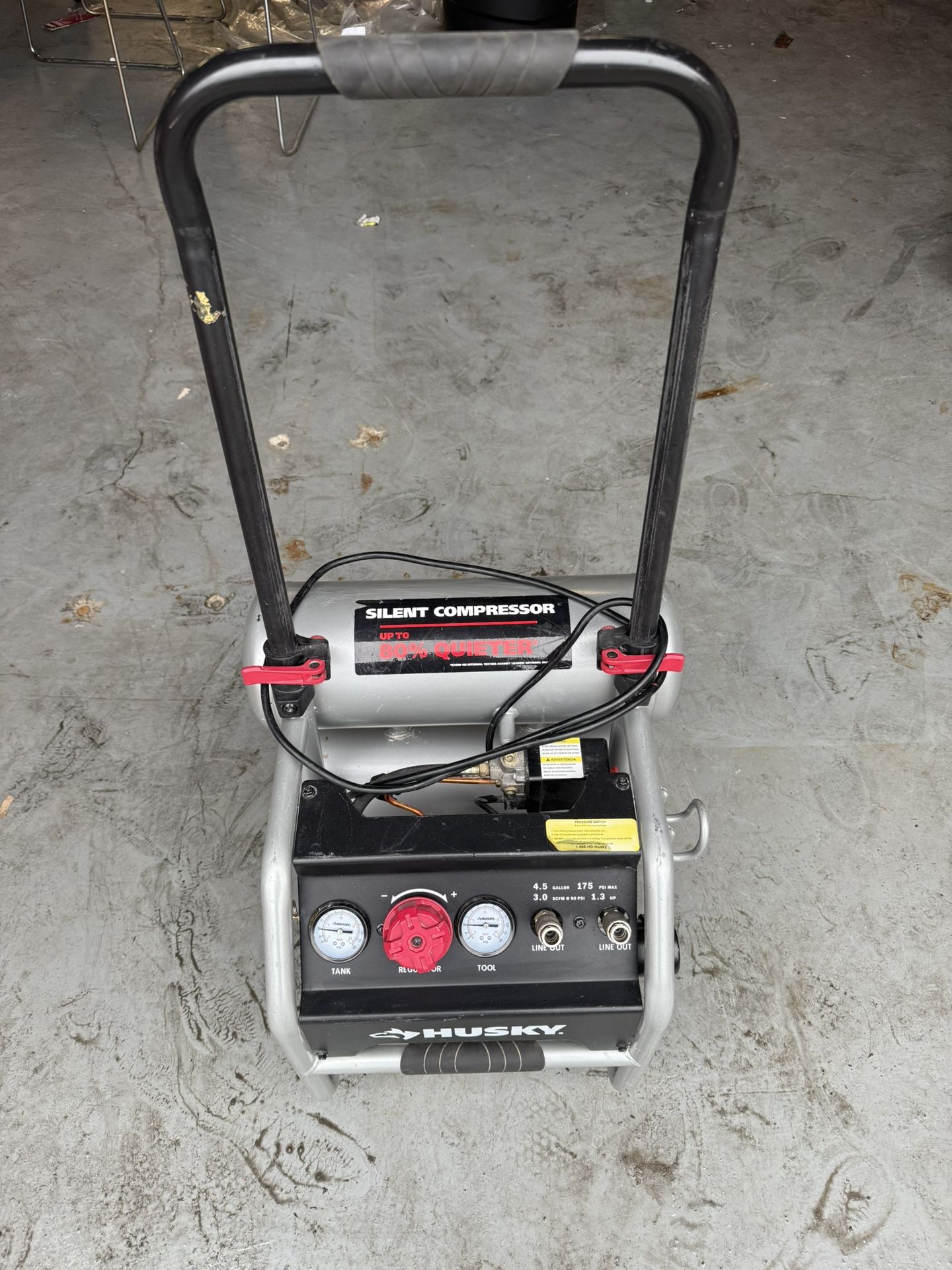 Husky 4.5 Gallon Compressor Very Quiet 