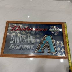 Budweiser D-Backs 2001 World Champions Bar Mirros