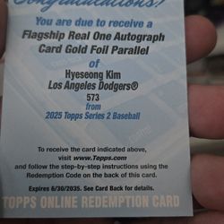 DODGERS redemeption card