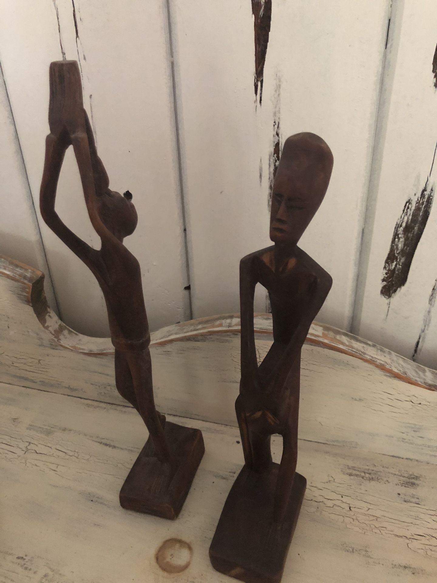 1950 Wooden Hand Craved African Sculpture