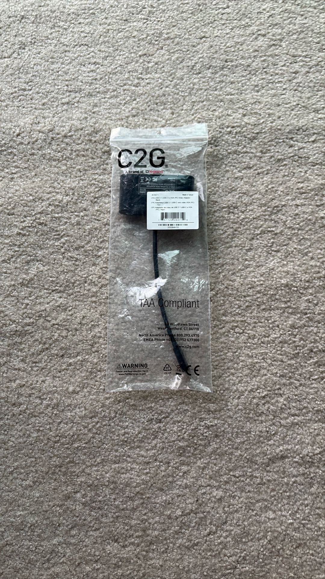 C2G USB-C to HDMI/VGA Adapter Converter with Power Delivery
