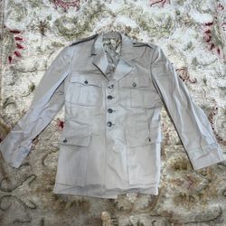 US Air Force Officer Silver Tan 193 Coat Summer Service Dress Uniform Viet Nam War Era 1960s