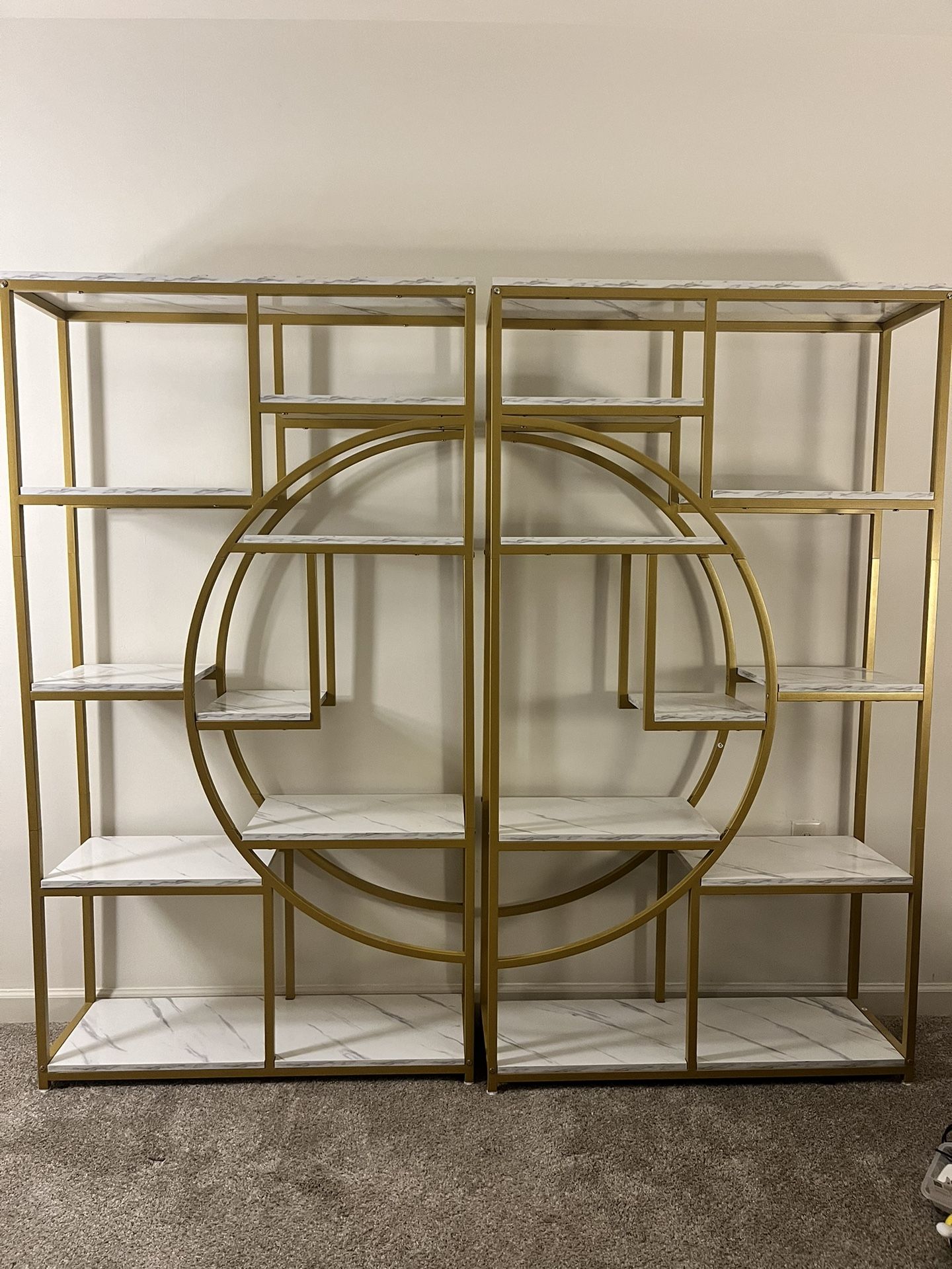 Gold Bookshelves