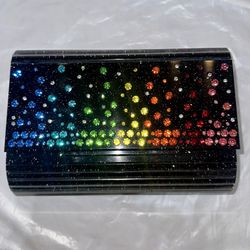 Kurt Geiger London Crystal Embellished Black Envelope Clutch Purse Bag