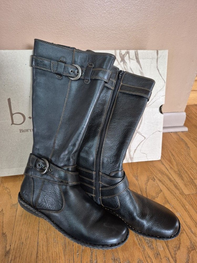 Women Long Boots, PracticallyNew, Callen Black, Size 10 M/W