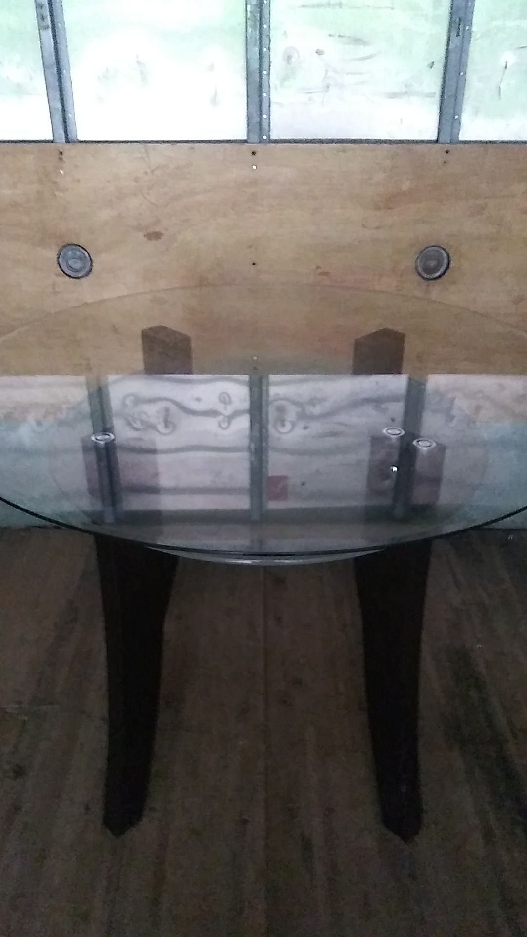 Double glass dining table