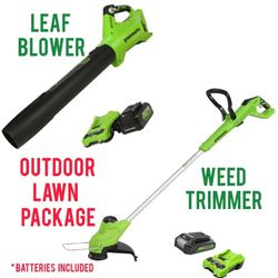 6pc Greenworks Outdoor Lawn Package
